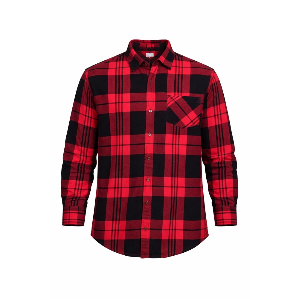 Old Navy Boyfriend Flannel Shirt Women Large Red Black Buffalo Plaid Button Down